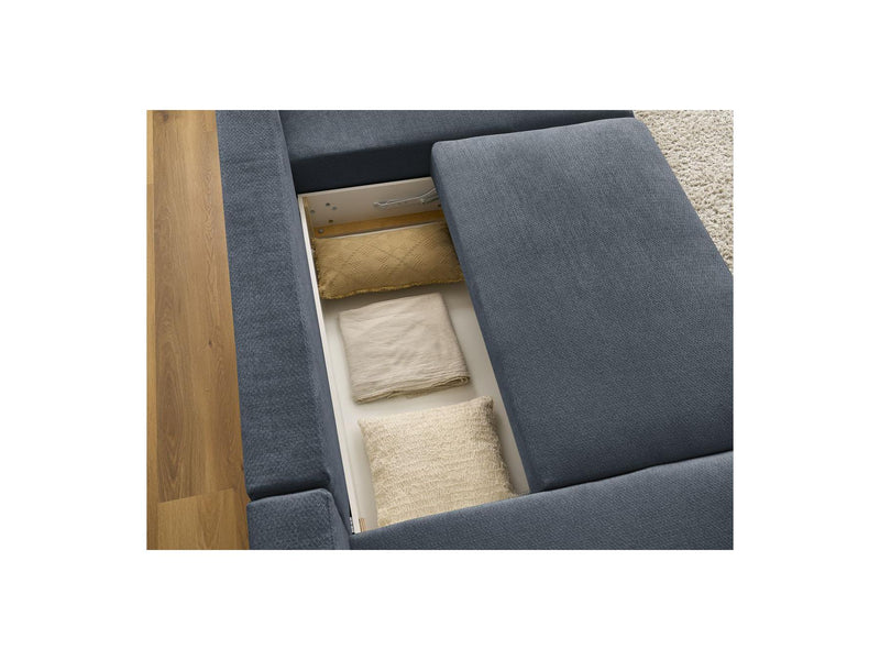 Canapé Panoramique Convertible Coffre - Sidonie - Tissu Chiné