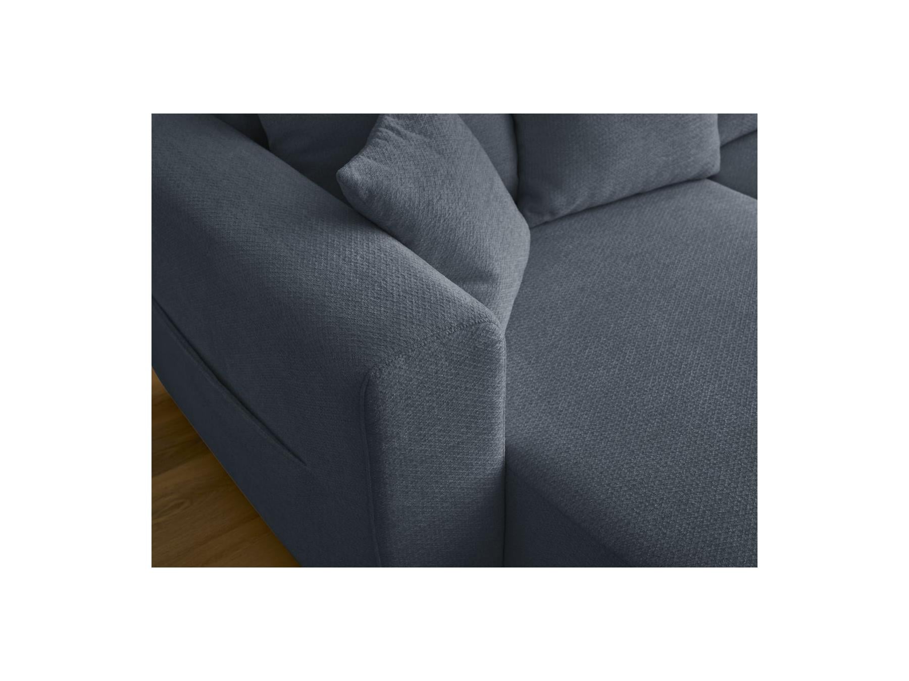 Sidonie - Convertible Panoramic Sofa with Storage Compartment - Heathered Fabric
