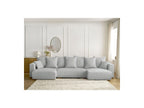Sidonie - Convertible Panoramic Sofa with Storage Compartment - Heathered Fabric