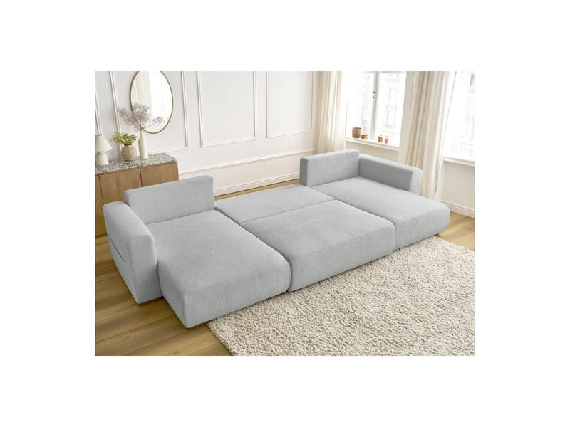 Canapé Panoramique Convertible Coffre - Sidonie - Tissu Chiné