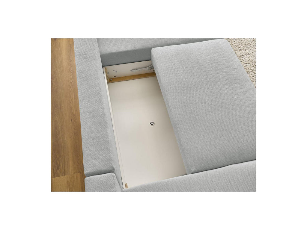 Sidonie - Convertible Panoramic Sofa with Storage Compartment - Heathered Fabric