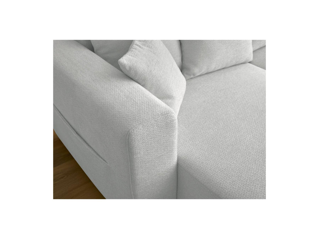 Sidonie - Convertible Panoramic Sofa with Storage Compartment - Heathered Fabric