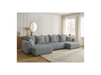 Sidonie - Convertible Panoramic Sofa with Storage Compartment - Heathered Fabric