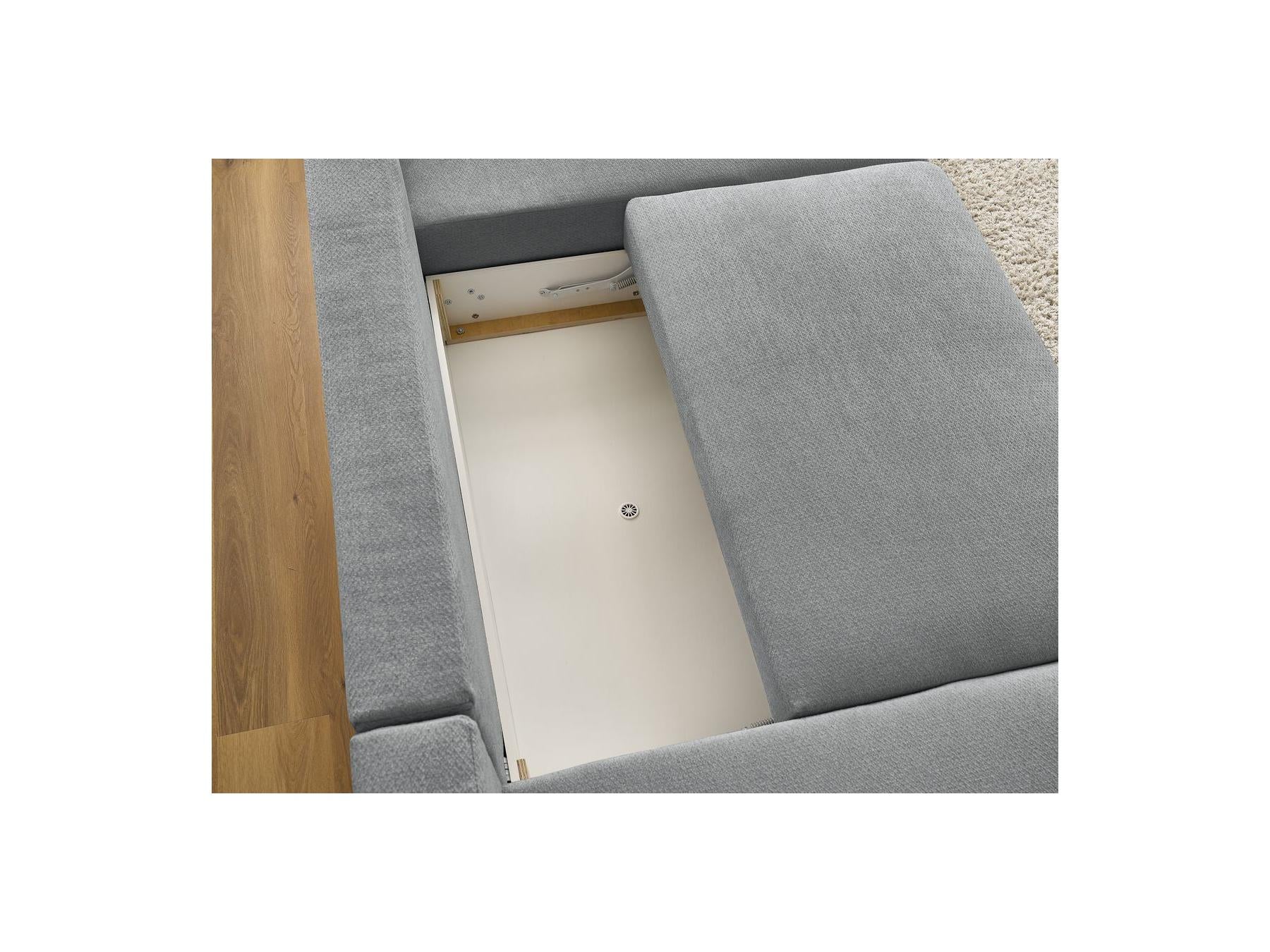 Sidonie - Convertible Panoramic Sofa with Storage Compartment - Heathered Fabric