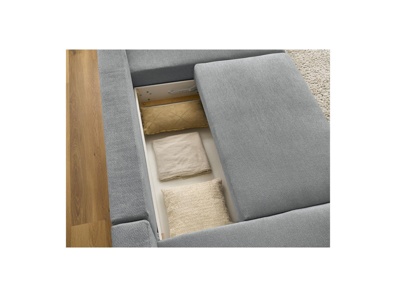 Canapé Panoramique Convertible Coffre - Sidonie - Tissu Chiné