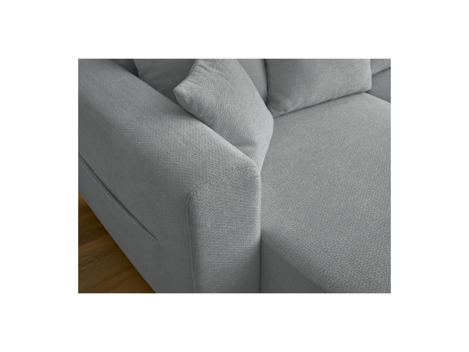 Sidonie - Convertible Panoramic Sofa with Storage Compartment - Heathered Fabric