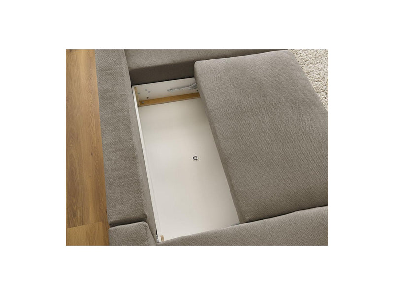 Canapé Panoramique Convertible Coffre - Sidonie - Tissu Chiné