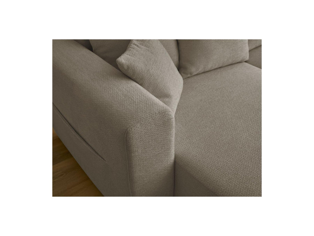 Sidonie - Convertible Panoramic Sofa with Storage Compartment - Heathered Fabric