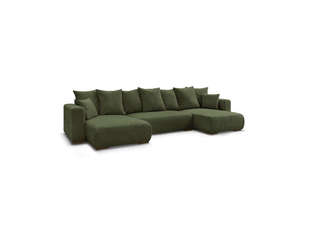 Sidonie - Convertible Panoramic Sofa with Storage Compartment - Heathered Fabric