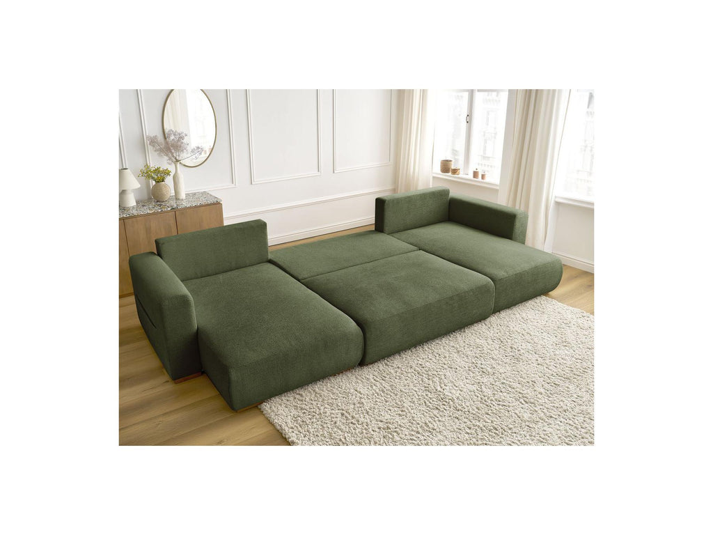 Sidonie - Convertible Panoramic Sofa with Storage Compartment - Heathered Fabric