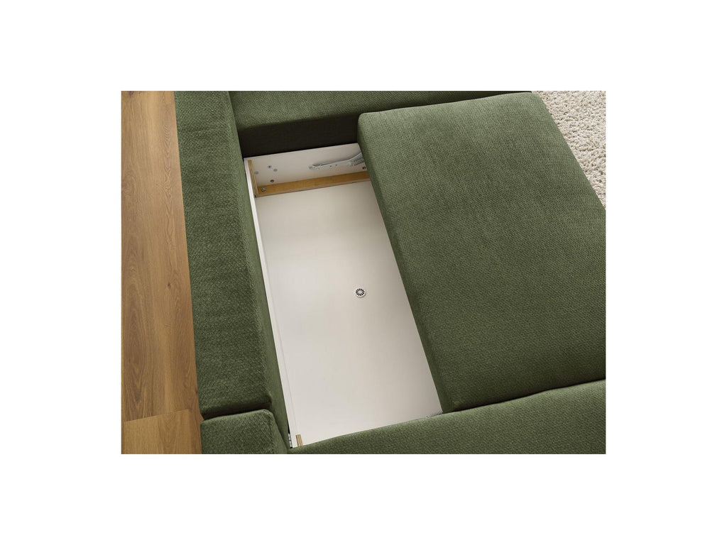 Sidonie - Convertible Panoramic Sofa with Storage Compartment - Heathered Fabric