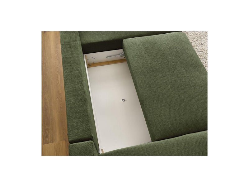 Canapé Panoramique Convertible Coffre - Sidonie - Tissu Chiné