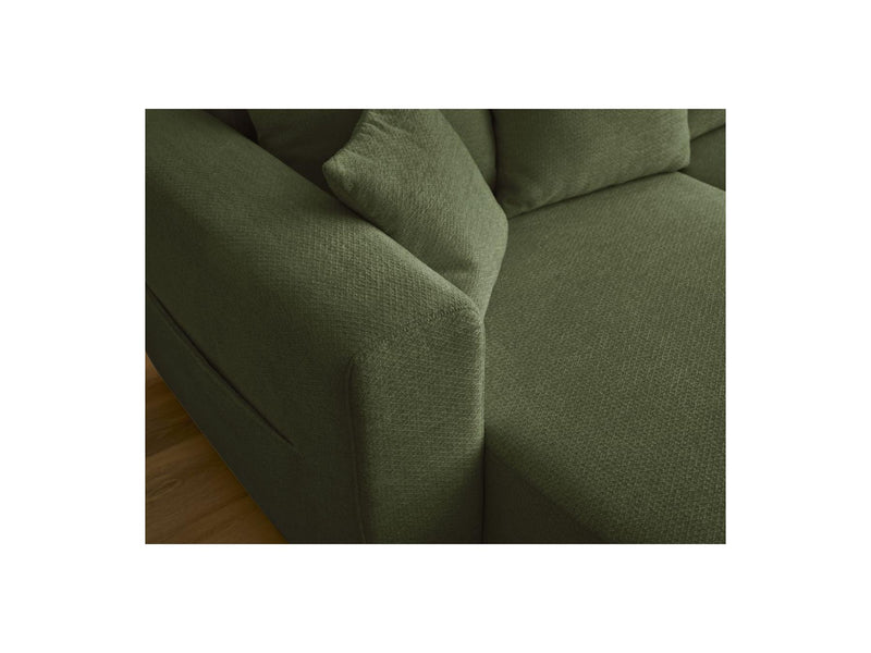 Canapé Panoramique Convertible Coffre - Sidonie - Tissu Chiné