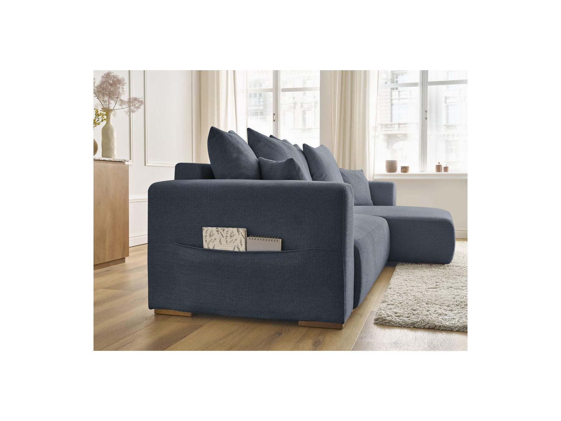 Sidonie - Reversible Convertible Corner Sofa with Storage - Heathered Fabric