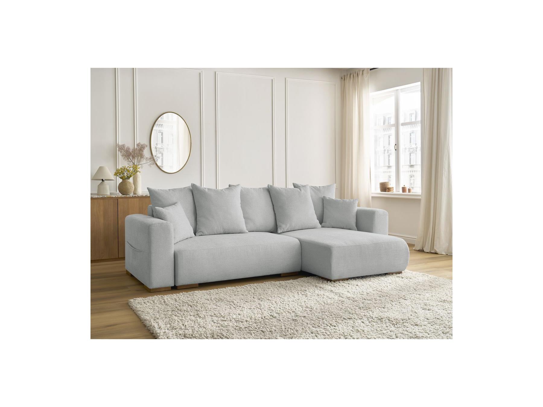 Sidonie - Reversible Convertible Corner Sofa with Storage - Heathered Fabric