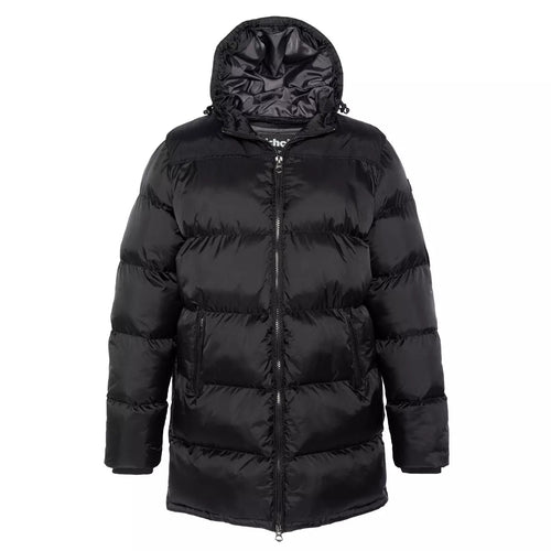 Schott - Doudoune Mi-Longue À Capuche Micks - Noir Et Argent