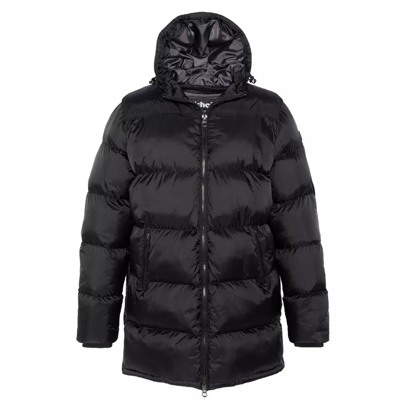 Schott - Doudoune Mi-Longue À Capuche Micks - Noir Et Argent