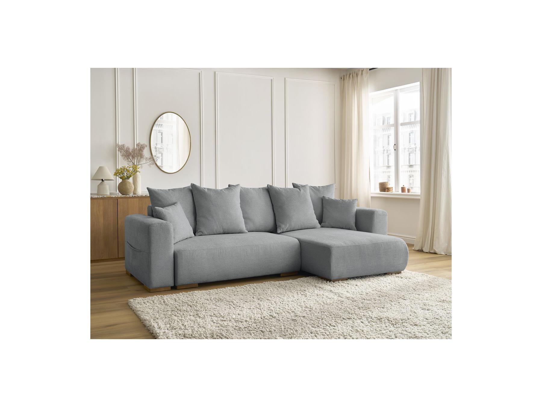 Sidonie - Reversible Convertible Corner Sofa with Storage - Heathered Fabric