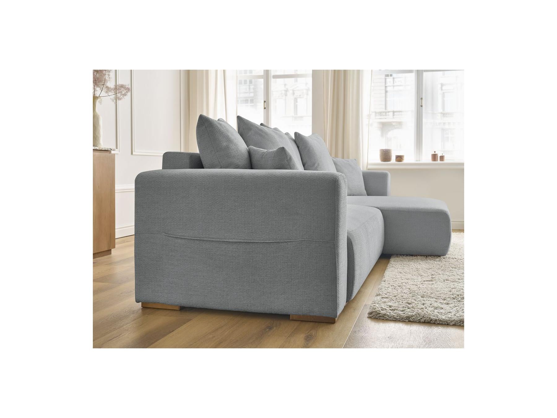 Sidonie - Reversible Convertible Corner Sofa with Storage - Heathered Fabric