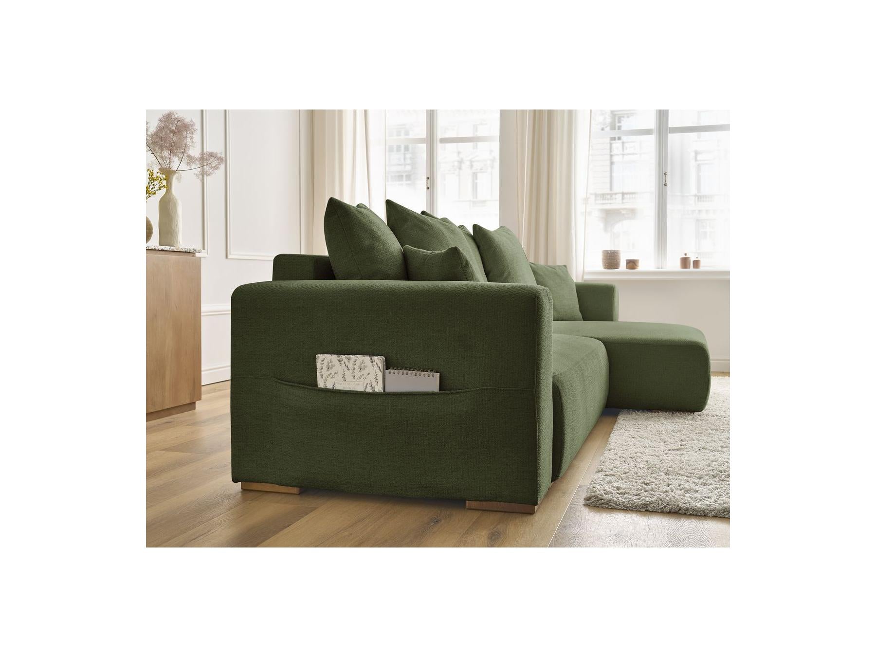 Sidonie - Reversible Convertible Corner Sofa with Storage - Heathered Fabric