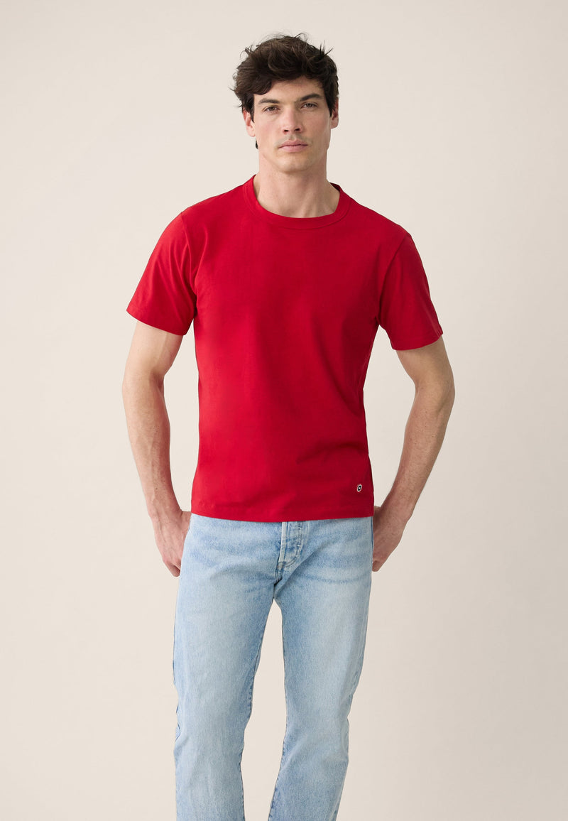 T-Shirt Homme Rouge À Manches Courtes En Coton - Formidable Rouge