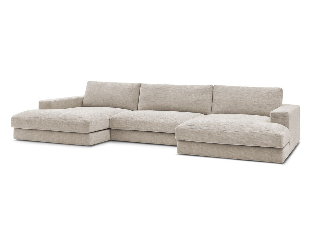 Leonard - Canapé Panoramique Fixe Compact - Tissu Texturé