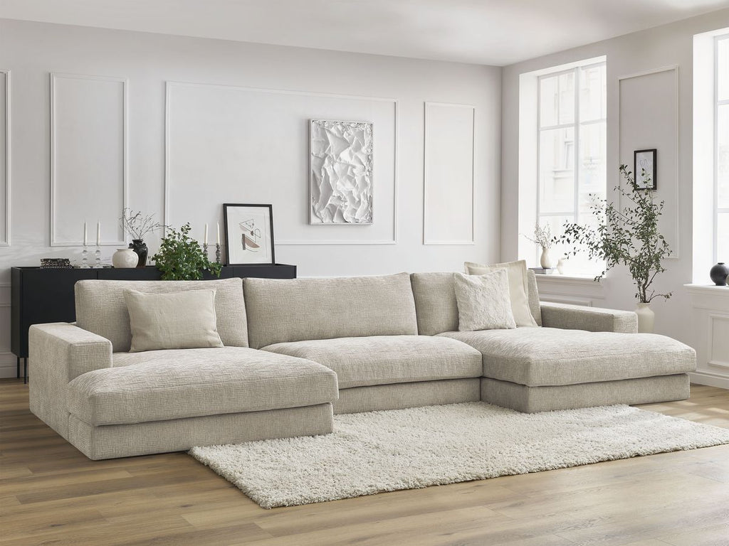 Leonard - Canapé Panoramique Fixe Compact - Tissu Texturé