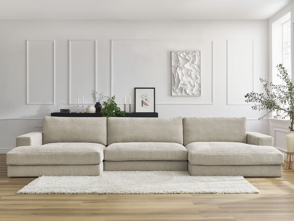 Leonard - Canapé Panoramique Fixe Compact - Tissu Texturé