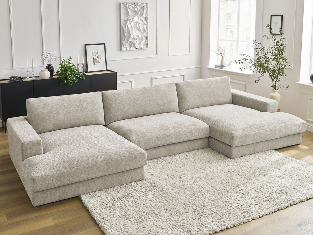Leonard - Canapé Panoramique Fixe Compact - Tissu Texturé