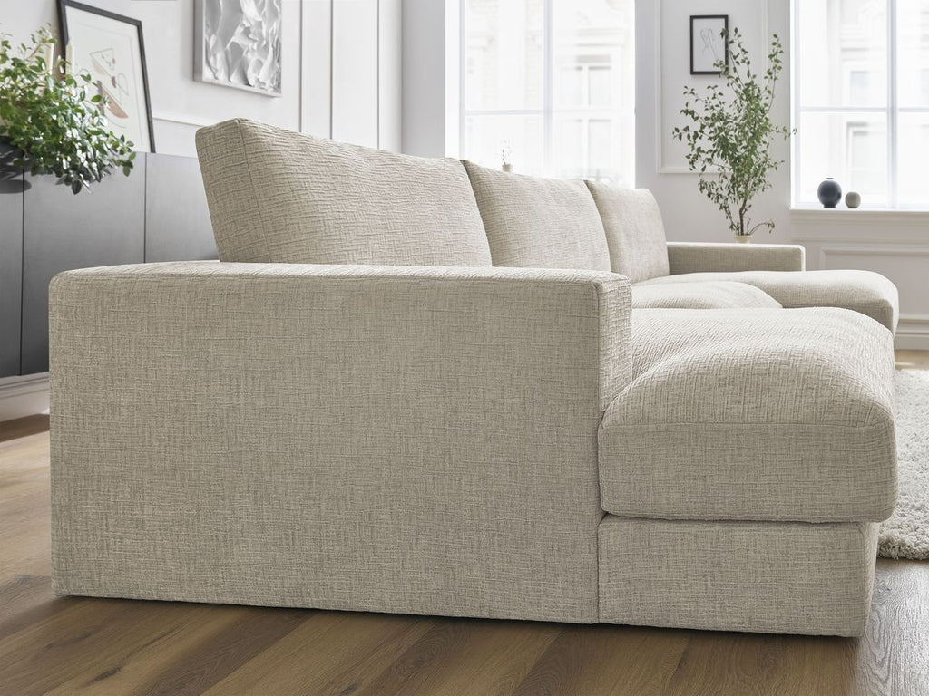 Leonard - Canapé Panoramique Fixe Compact - Tissu Texturé