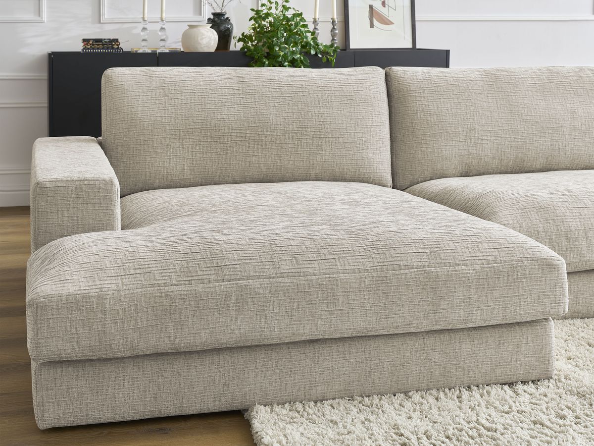 Leonard - Canapé Panoramique Fixe Compact - Tissu Texturé