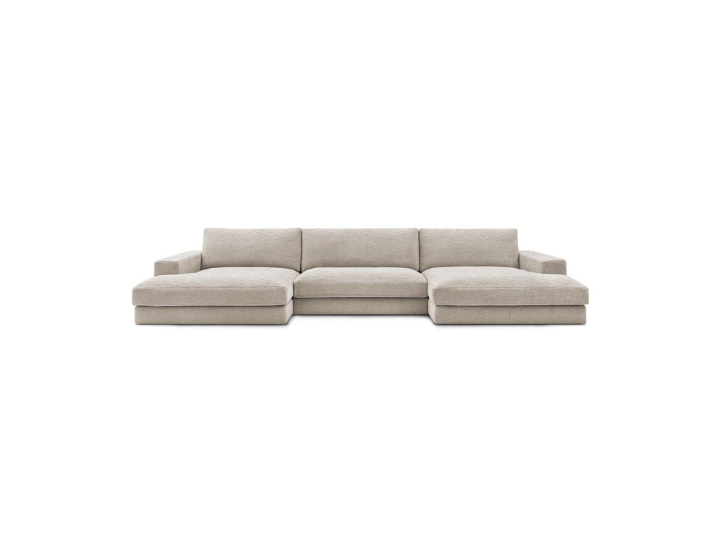 Leonard - Canapé Panoramique Fixe Compact - Tissu Texturé