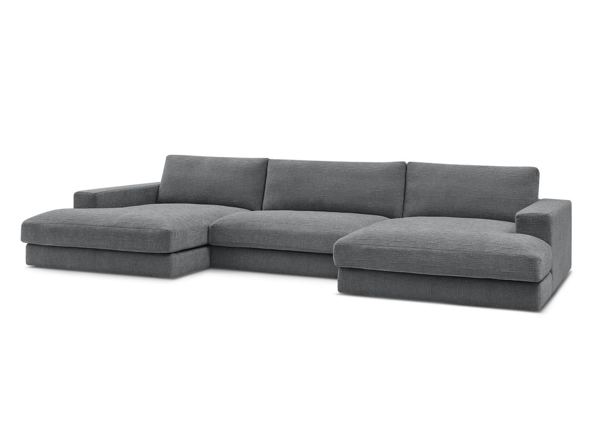 Leonard - Canapé Panoramique Fixe Compact - Tissu Texturé