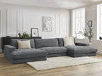 Leonard - Canapé Panoramique Fixe Compact - Tissu Texturé