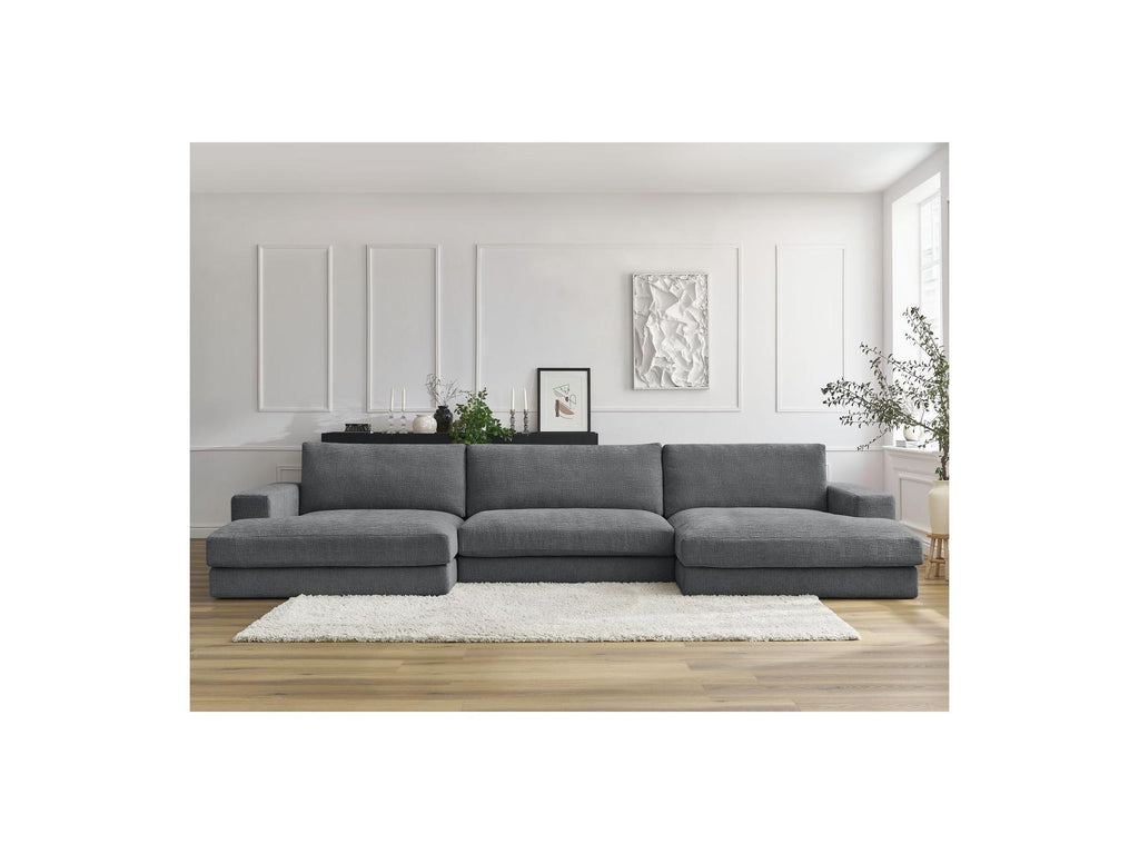 Leonard - Canapé Panoramique Fixe Compact - Tissu Texturé