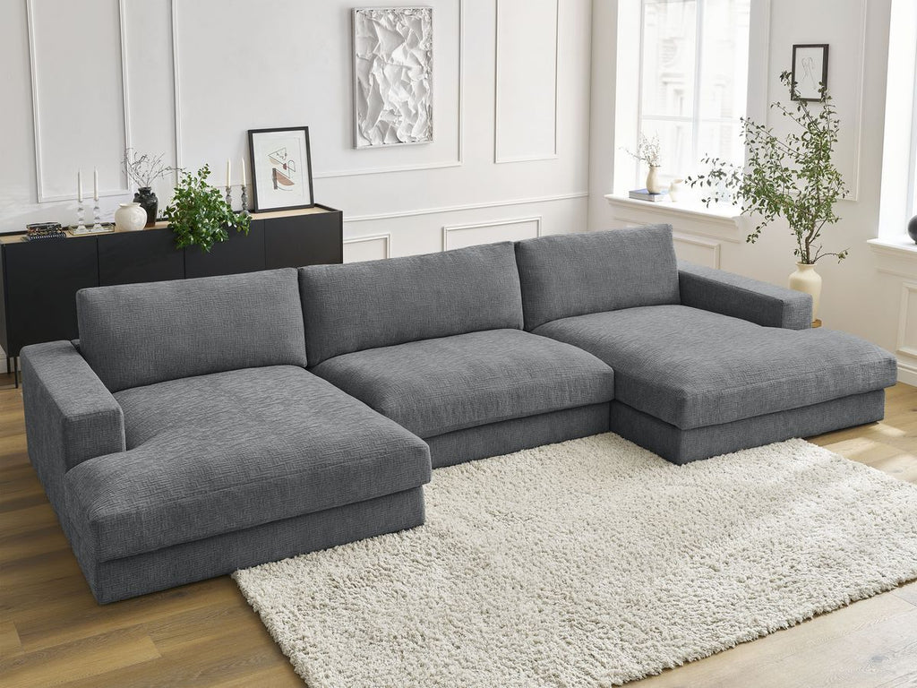 Leonard - Canapé Panoramique Fixe Compact - Tissu Texturé