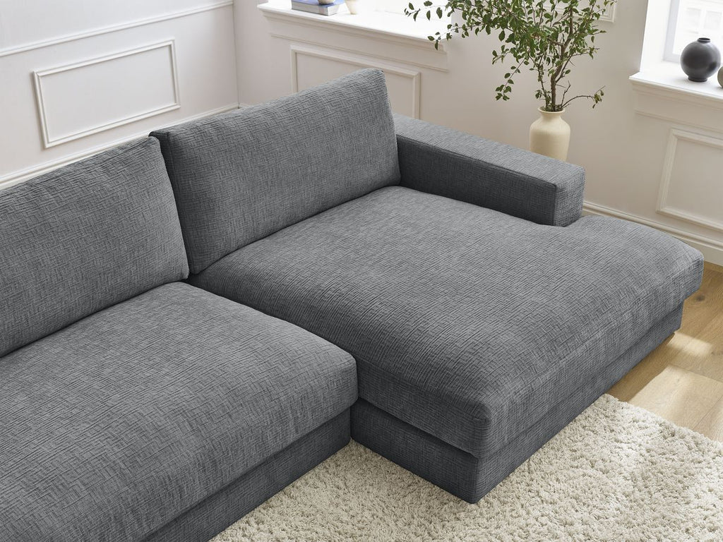 Leonard - Canapé Panoramique Fixe Compact - Tissu Texturé