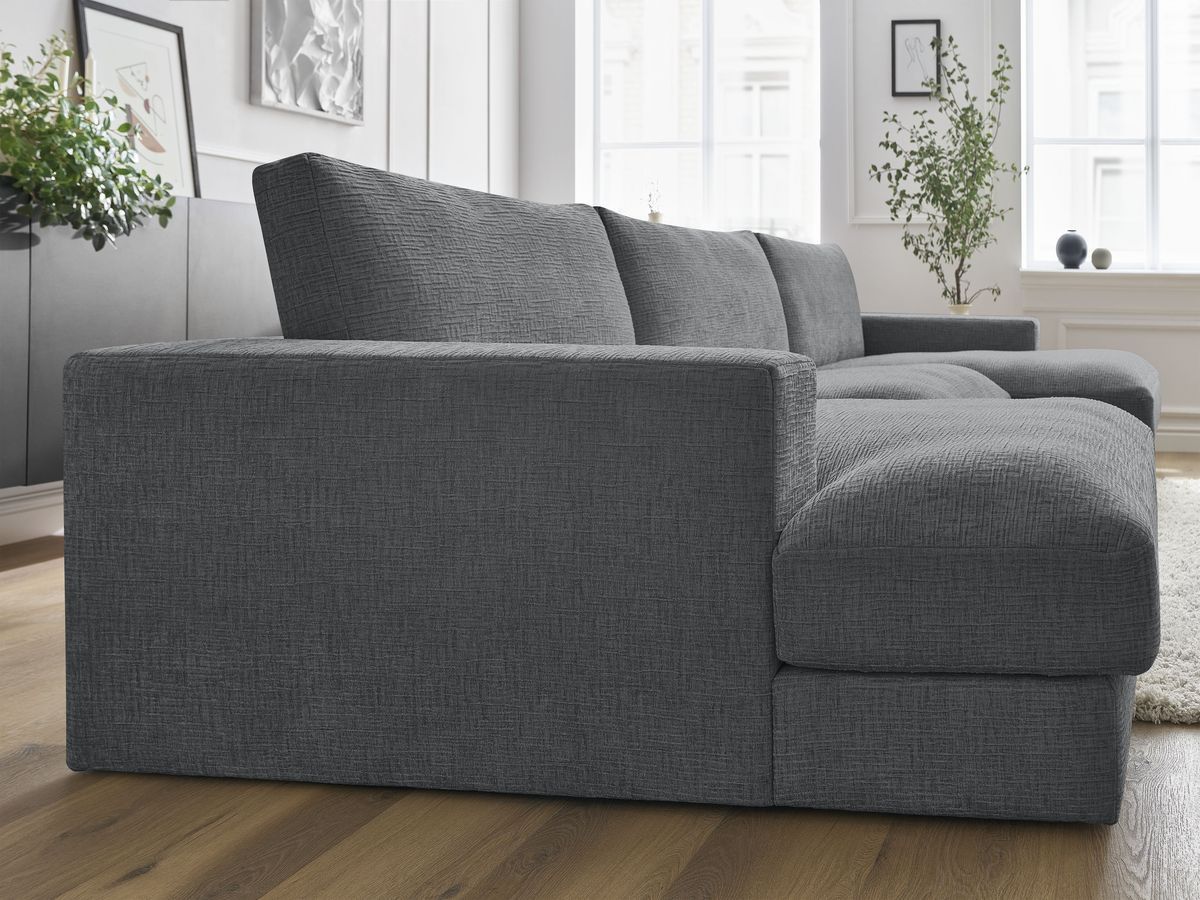 Leonard - Canapé Panoramique Fixe Compact - Tissu Texturé