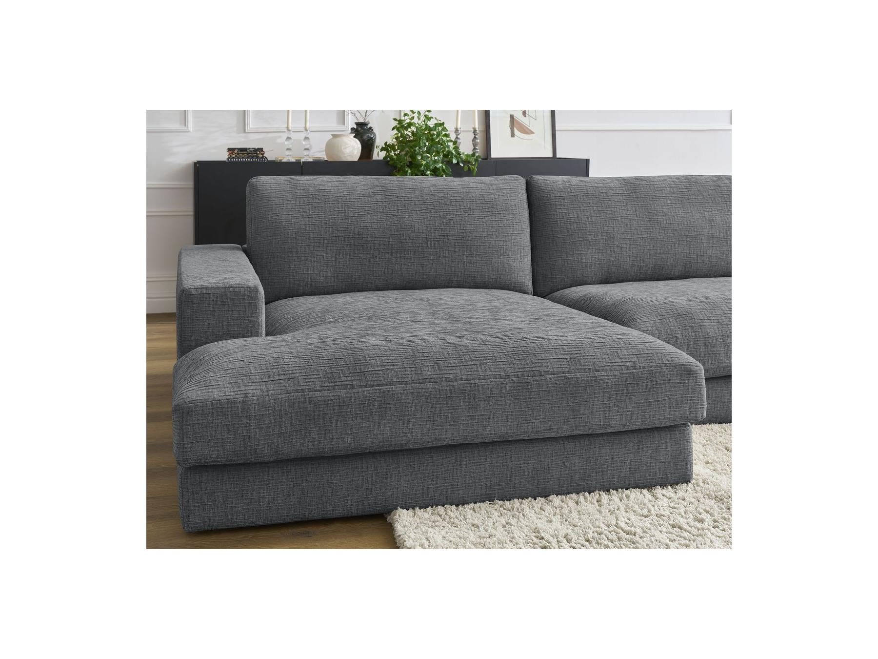 Leonard - Canapé Panoramique Fixe Compact - Tissu Texturé