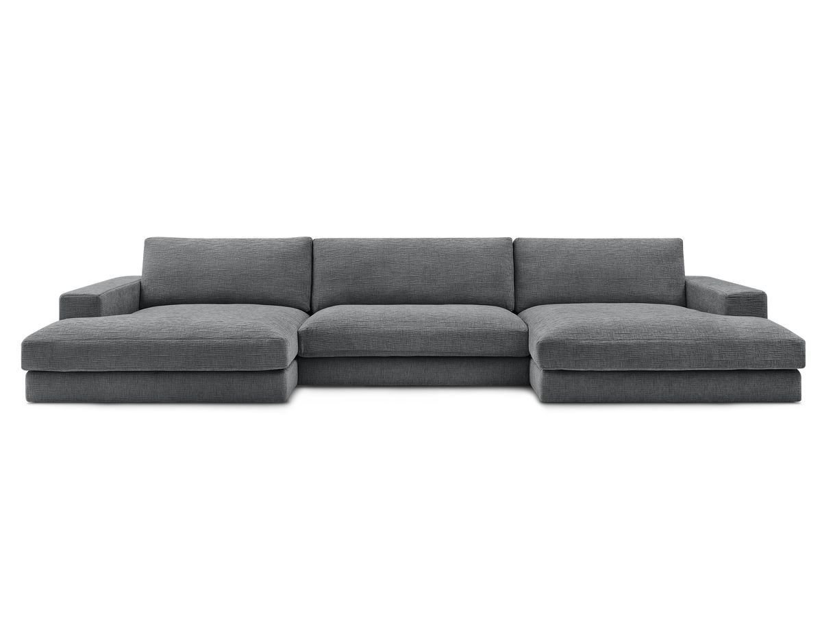 Leonard - Canapé Panoramique Fixe Compact - Tissu Texturé