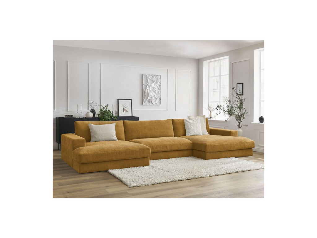 Leonard - Canapé Panoramique Fixe Compact - Tissu Texturé