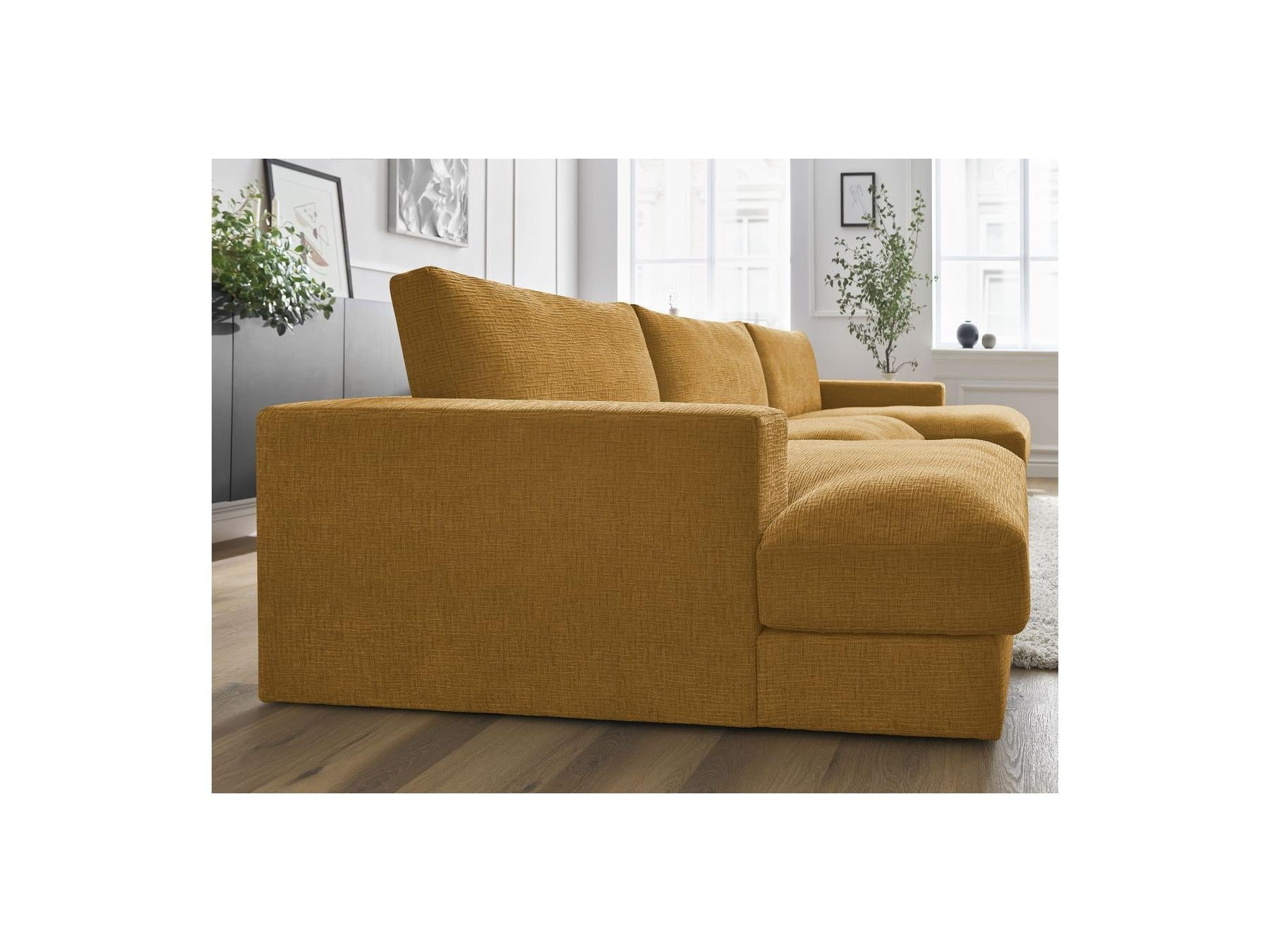 Leonard - Canapé Panoramique Fixe Compact - Tissu Texturé