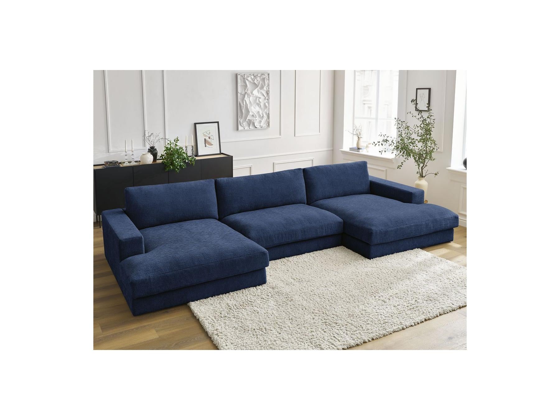 Leonard - Canapé Panoramique Fixe Compact - Tissu Texturé