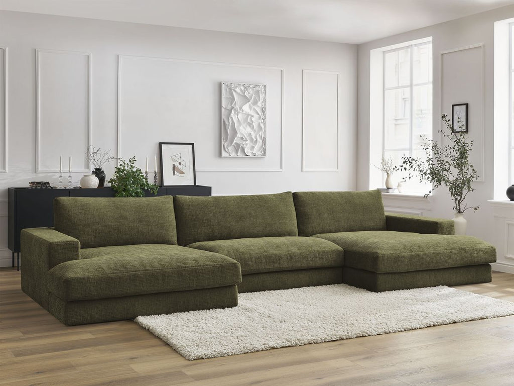 Leonard - Canapé Panoramique Fixe Compact - Tissu Texturé