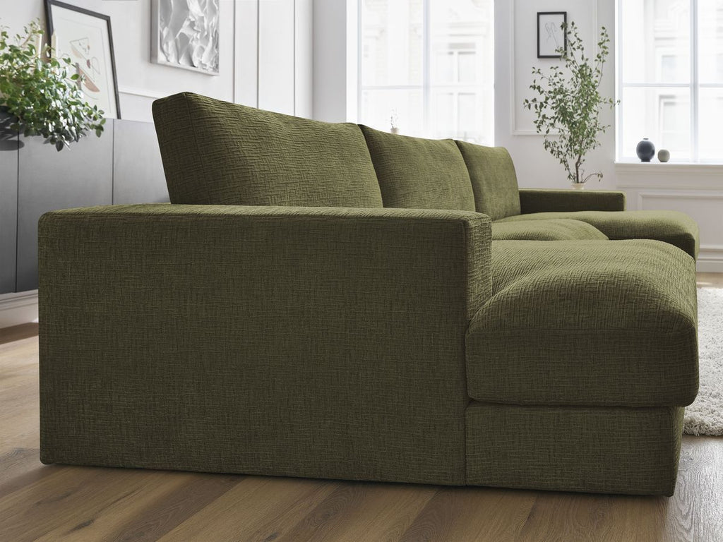 Leonard - Canapé Panoramique Fixe Compact - Tissu Texturé