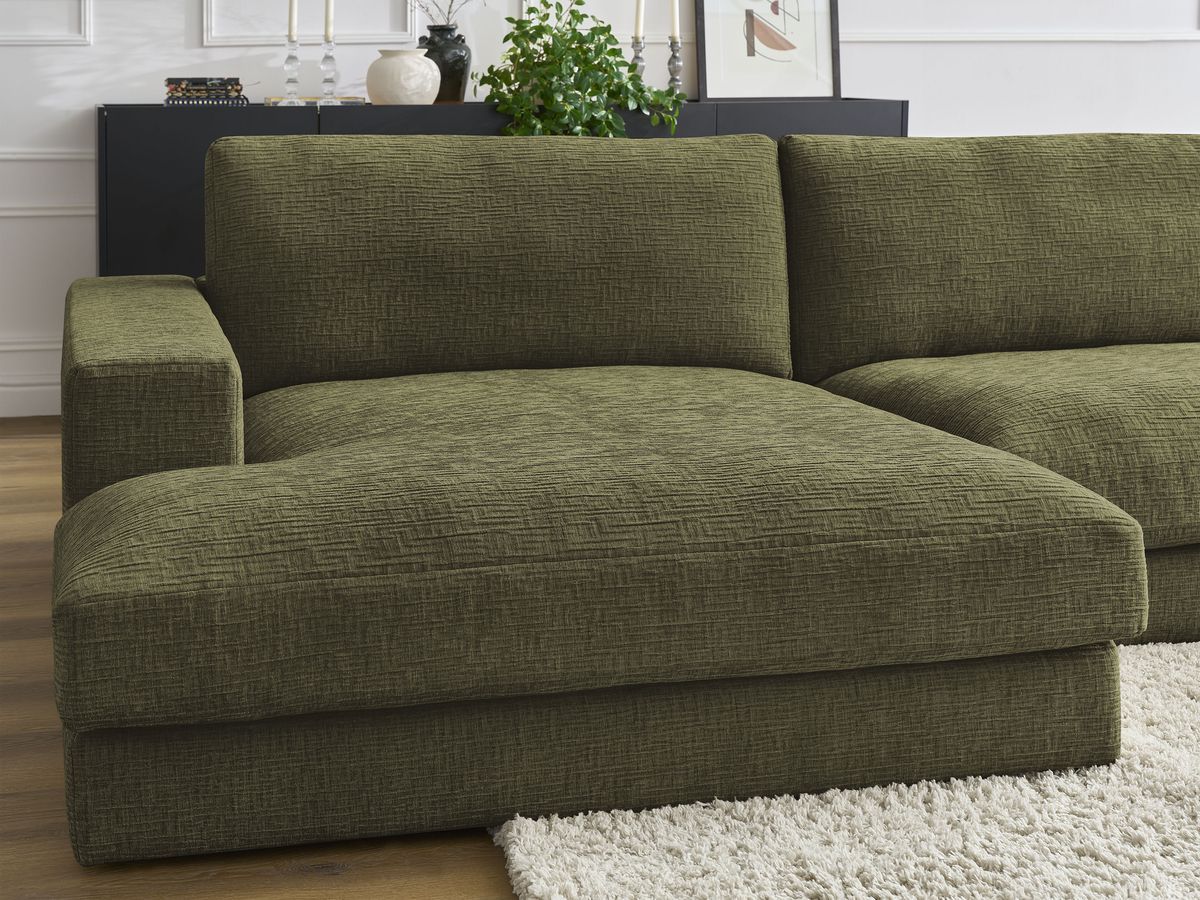 Leonard - Canapé Panoramique Fixe Compact - Tissu Texturé