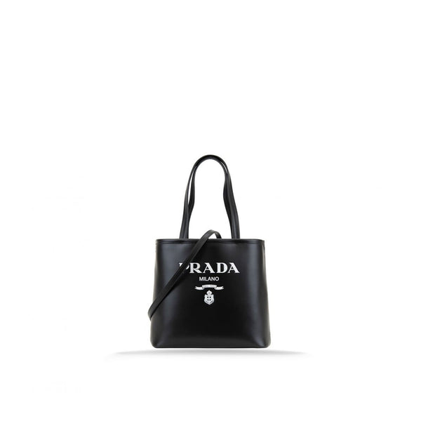 Prada - Cabas De Cuero Con Logo - Mujeres - Negro