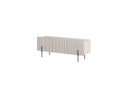 3-Door TV Unit with Top - Mathilde - Marble Effect and Black Legs