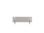 3-Door TV Unit with Top - Mathilde - Marble Effect and Black Legs