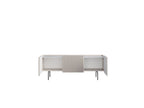 3-Door TV Unit with Top - Mathilde - Marble Effect and Black Legs